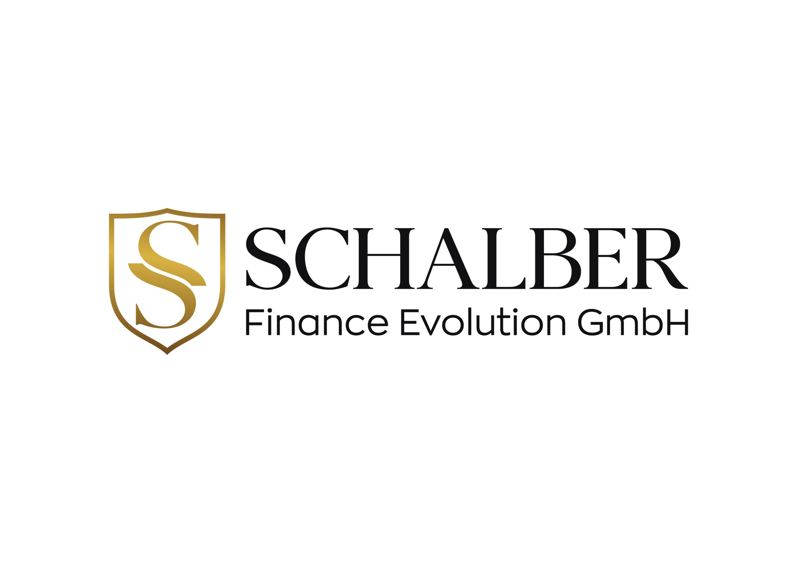 Unsere Partnernetzwerke | Rapid Rohr- und Kanaltechnik Schalber Finance Evolution GmbH logo: gold shield with an S monogram beside the bold serif company name.