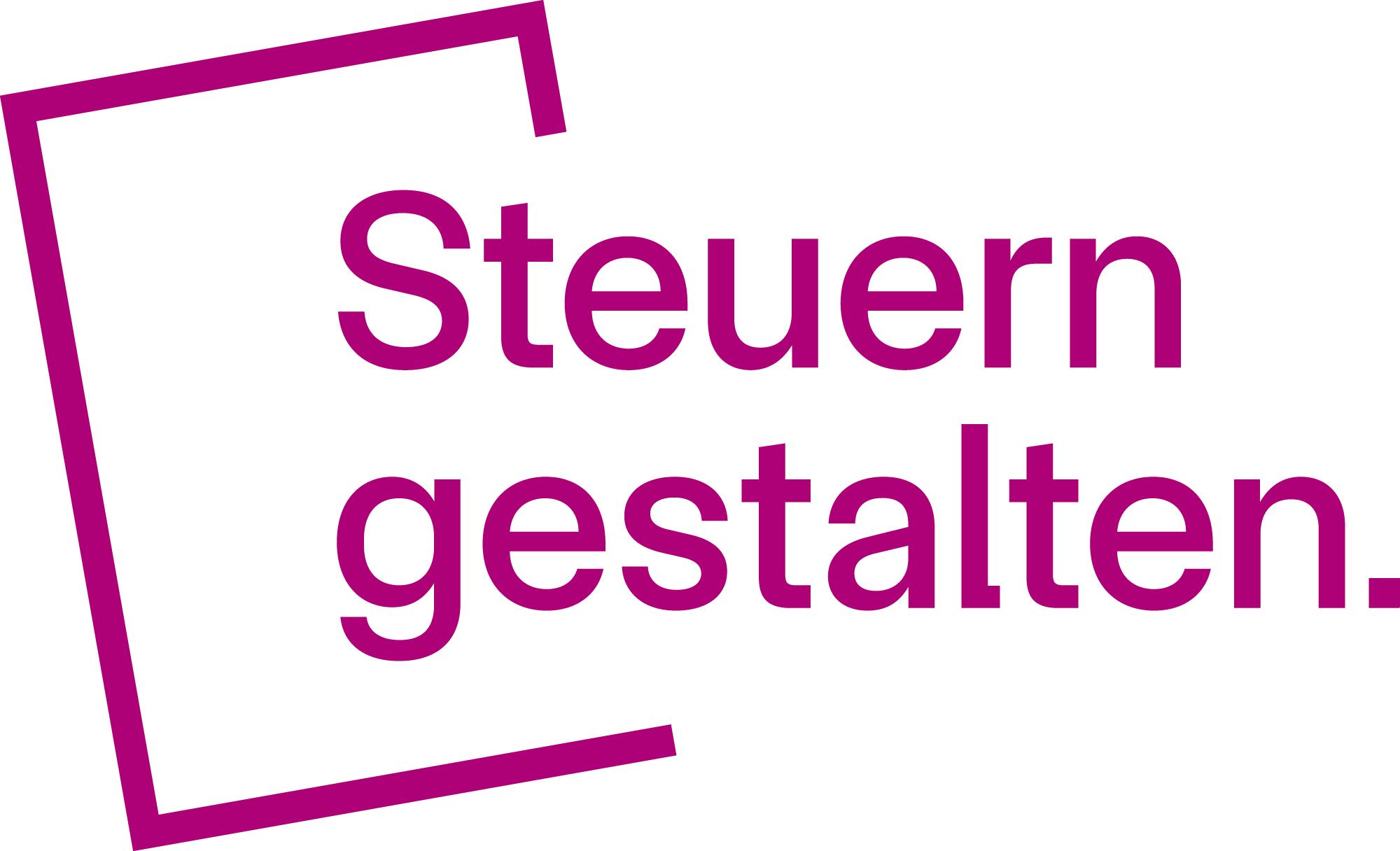 Unsere Partnernetzwerke | Rapid Rohr- und Kanaltechnik Logo-style graphic with large magenta text reading 'Steuern gestalten' and a tilted magenta border frame.