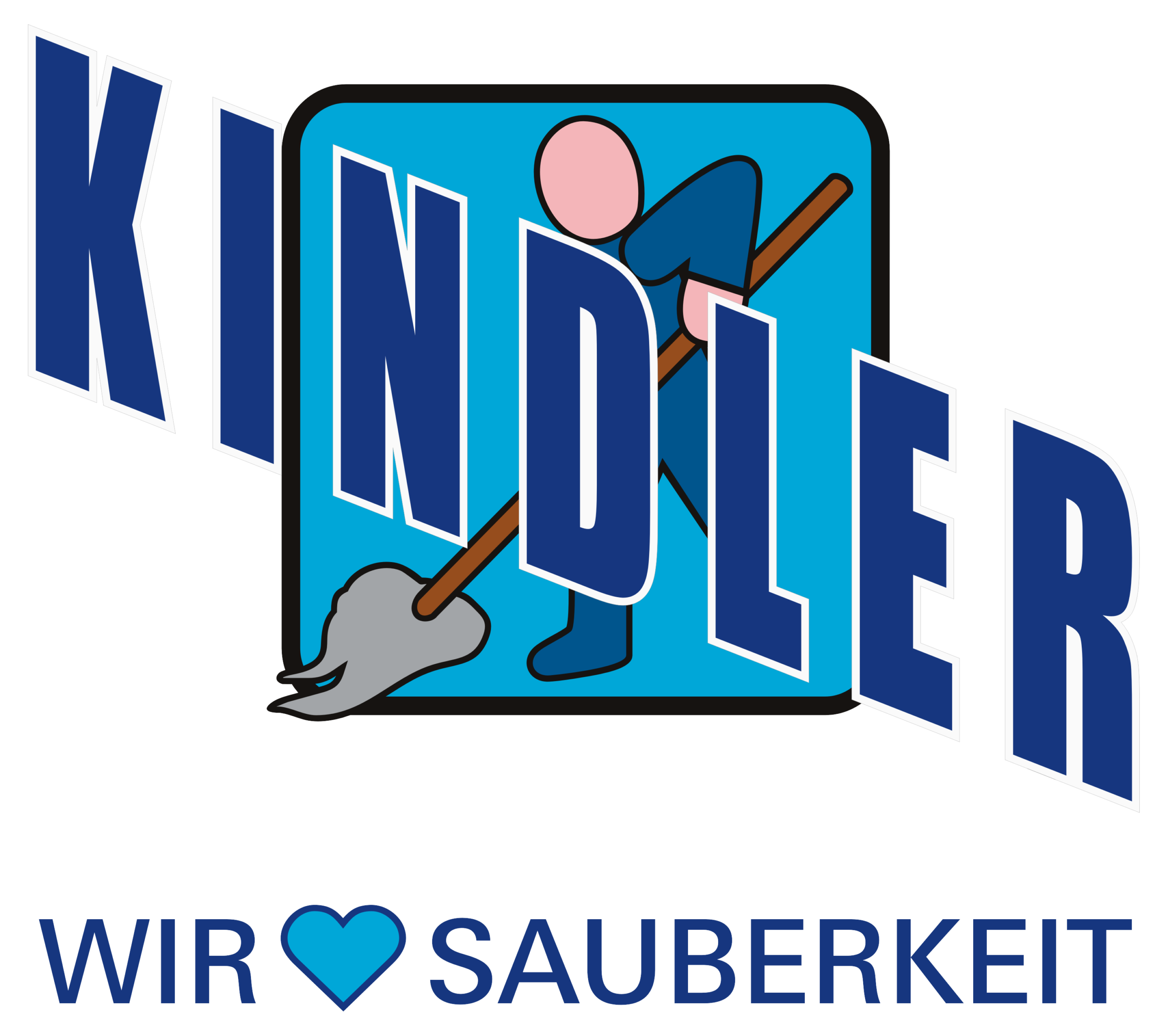 Unsere Partnernetzwerke | Rapid Rohr- und Kanaltechnik Logo for 'WIR ♥ SAUBERKEIT' featuring a cartoon figure sweeping with a broom on a blue badge and bold blue lettering.